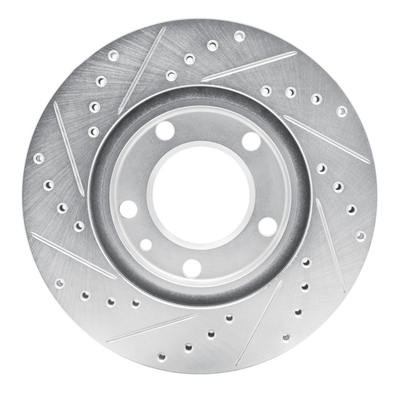 R1 Concepts R1 88-91 BMW M3 Front Right Drilled & Slotted Silver Brake Rotor