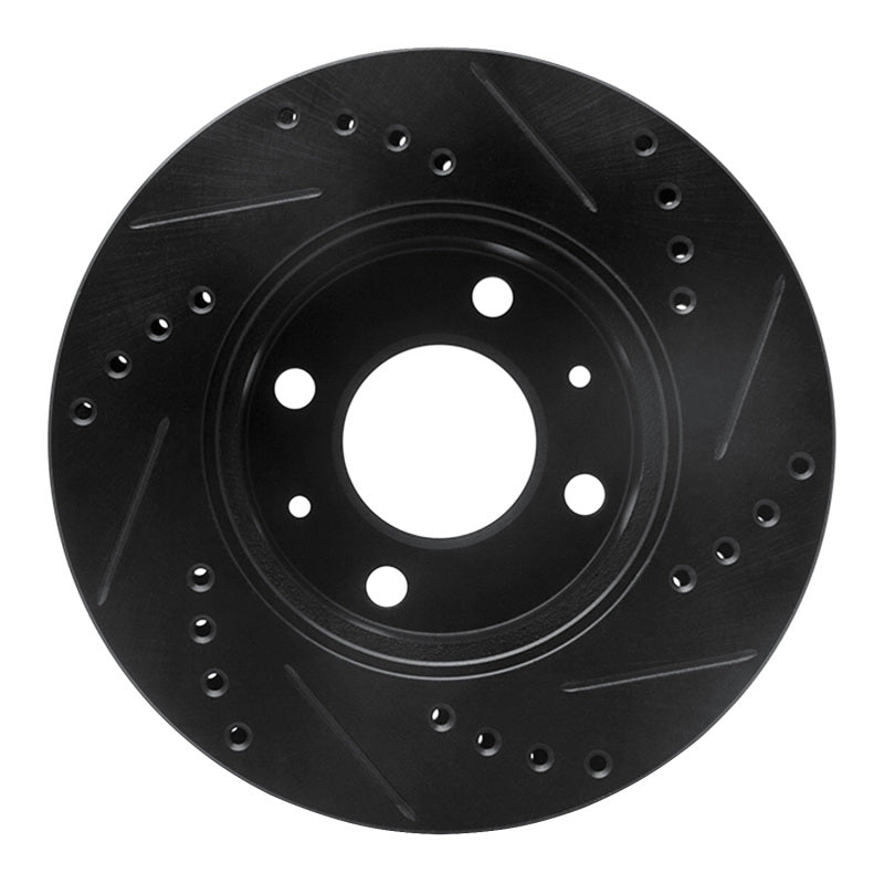 R1 Concepts R1 03-06 Dodge Verna (Mexico) Front Left Drilled & Slotted Black Brake Rotor