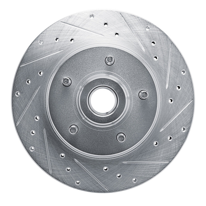 R1 Concepts R1 74-79 Ford Custom 500 Front Right Drilled & Slotted Silver Brake Rotor