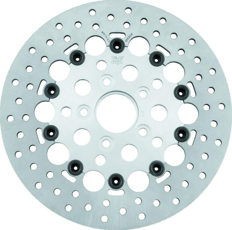 TwinPower Twin Power 84-17 Big Twin Exc 11.8 and Lug Mount 84-13 XL Front 11.5 Floating Rotor W/Holes Silver