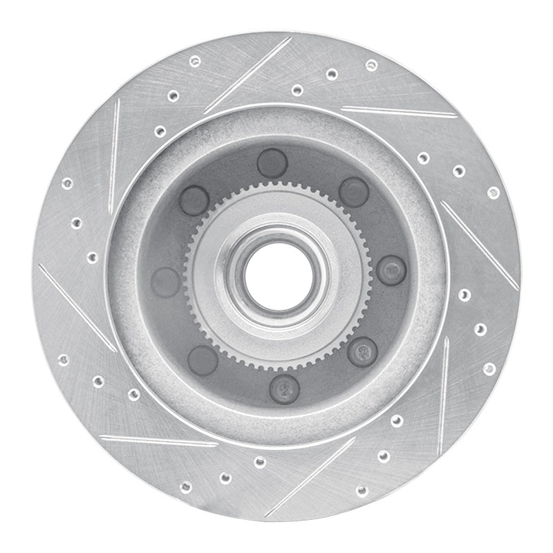R1 Concepts R1 95-07 Ford E-250 Econoline Front Right Drilled & Slotted Silver Brake Rotor