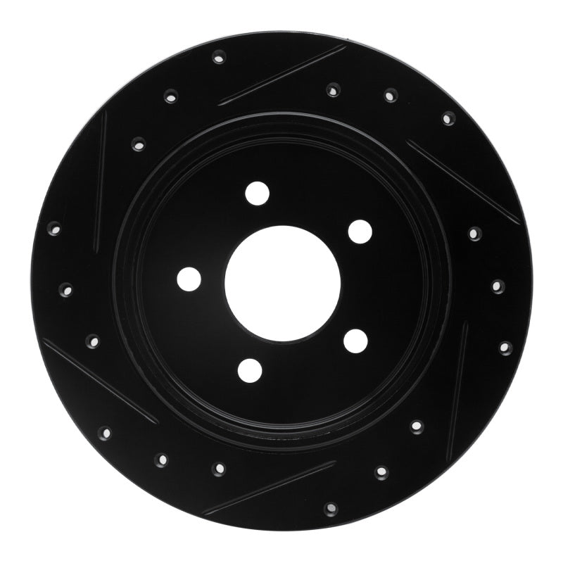 R1 Concepts R1 03-11 Ford Crown Victoria Rear Right Drilled & Slotted Black Brake Rotor