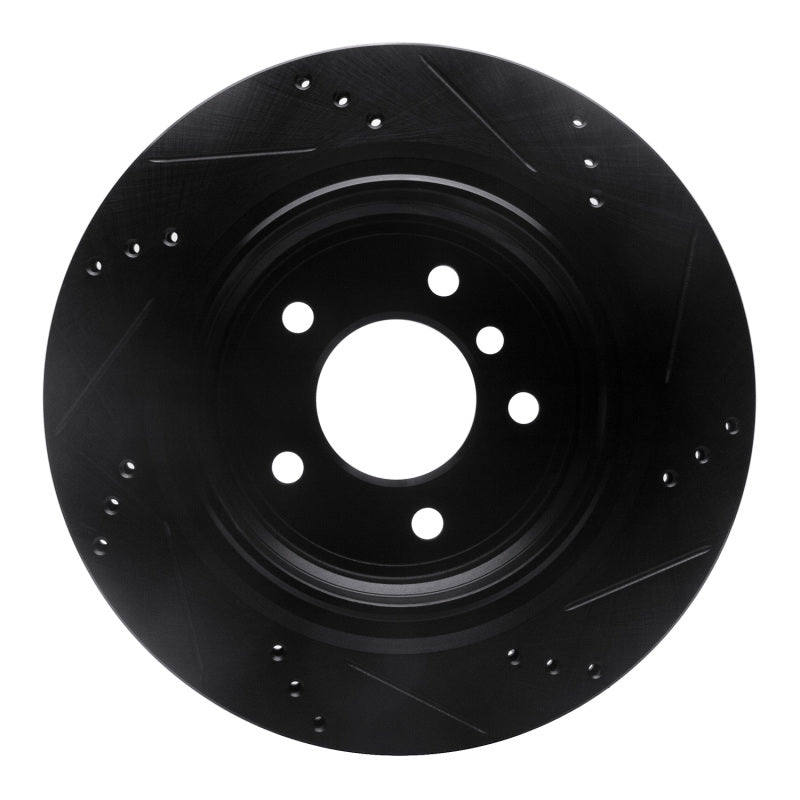 R1 Concepts R1 95-02 BMW Z3 Right Rear Drilled & Slotted Black Brake Rotor