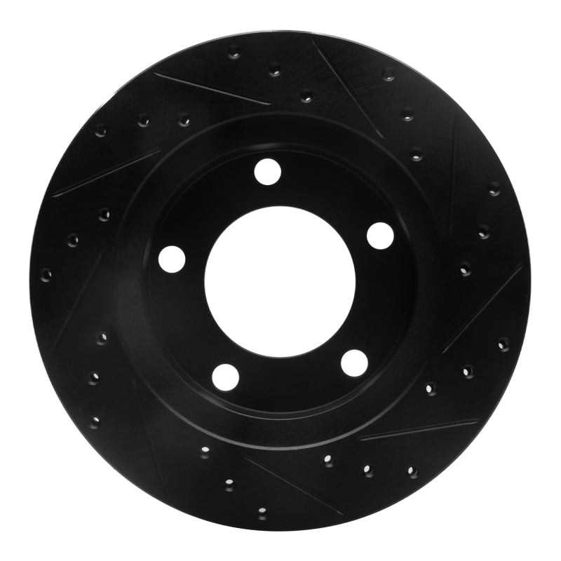 R1 Concepts R1 76-86 Jeep Scrambler Front Left Drilled & Slotted Black Brake Rotor