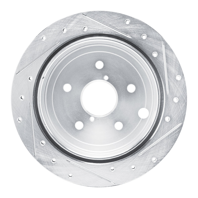 R1 Concepts R1 22-25 Subaru WRX Rear Left Drilled & Slotted Silver Brake Rotor
