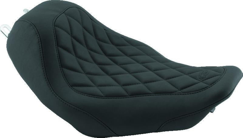 Mustang Motorcycle Mustang 08-21 Harley Electra Glide Std,Rd Glide,Rd King,Str Glide Solo Seat Diamond Stitch -Brown