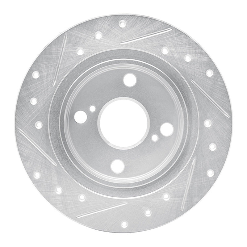 R1 Concepts R1 87-92 Chevrolet Nova Rear Right Drilled & Slotted Silver Brake Rotor