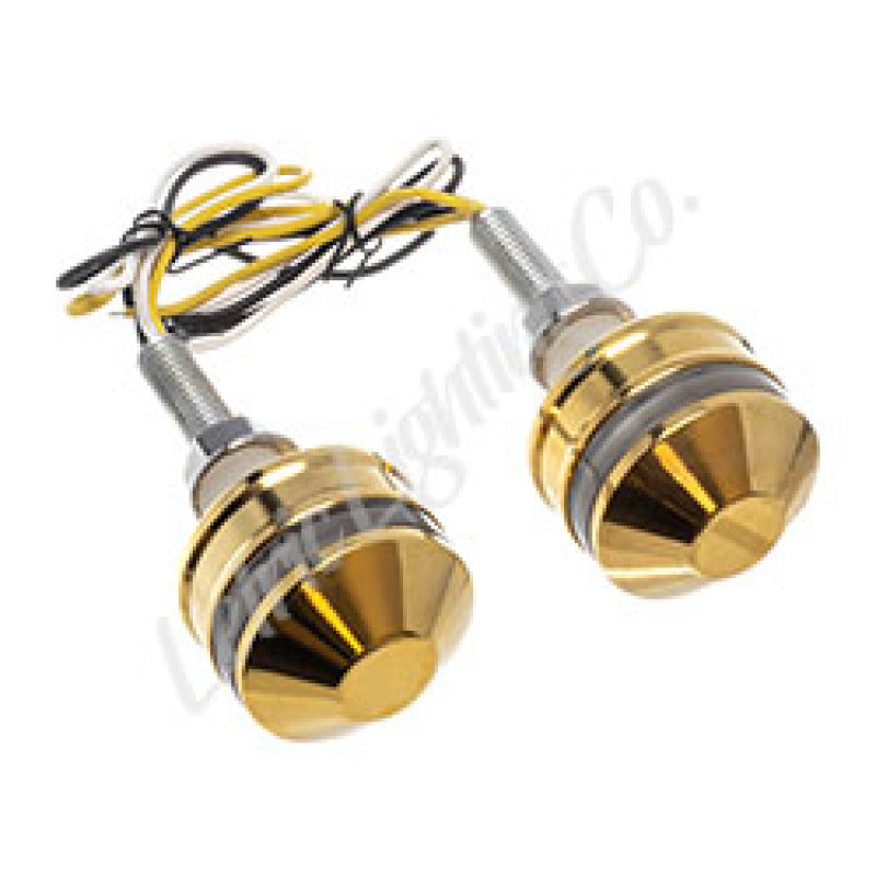 Letric Lighting Grip Indicators Lights Brass Cap White/Amber
