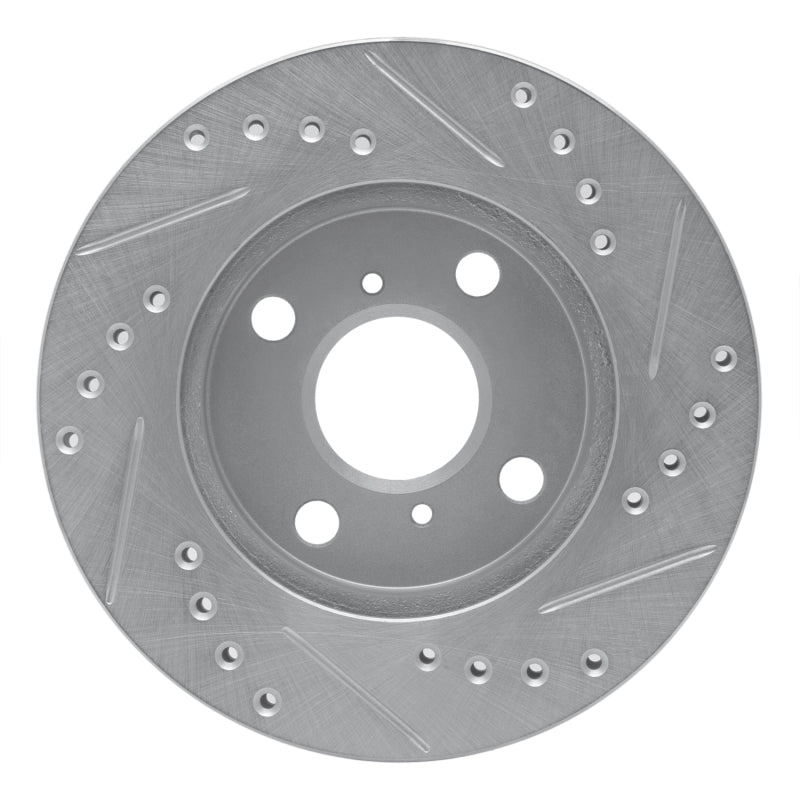 R1 Concepts R1 99-05 Toyota Yaris (Mexico) Front Left Drilled & Slotted Silver Brake Rotor