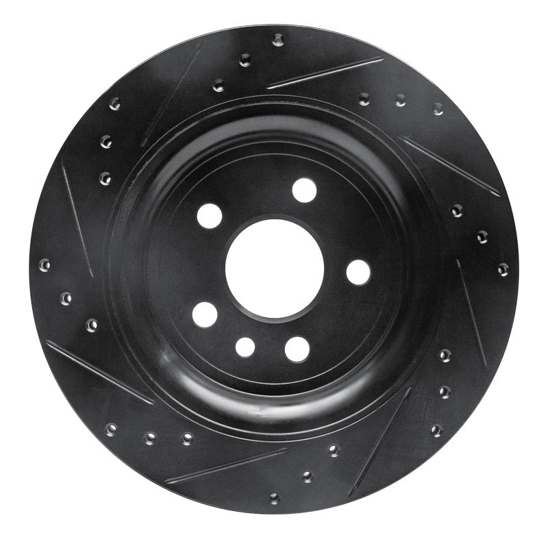 R1 Concepts R1 07-18 Volvo S60 Rear Right Drilled & Slotted Black Brake Rotor