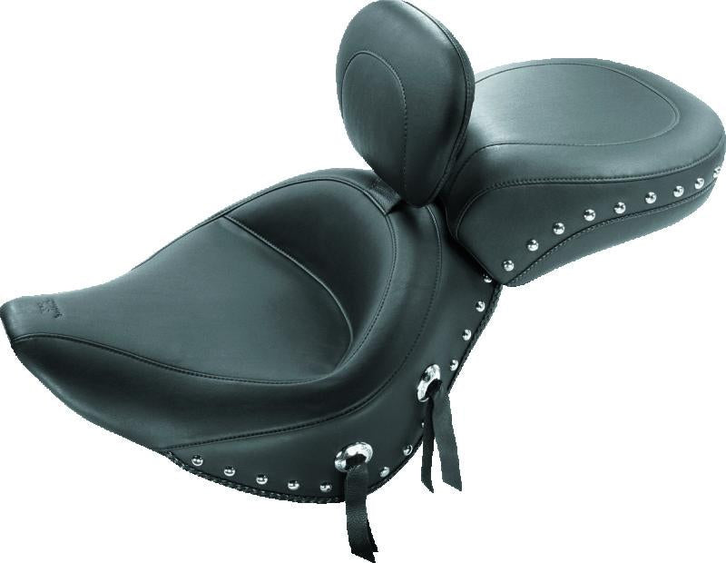 Mustang Motorcycle Mustang 98-16 Yamaha V-Star 650 Custom Wide Touring 2PC Seat - Black