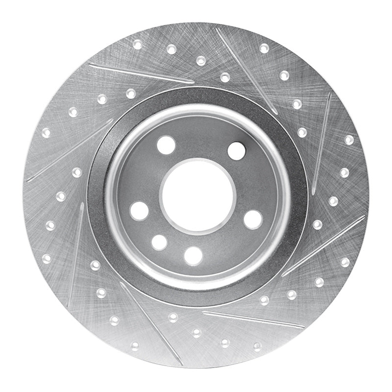 R1 Concepts R1 15-20 Jaguar E-Pace Rear Left Drilled & Slotted Silver Brake Rotor