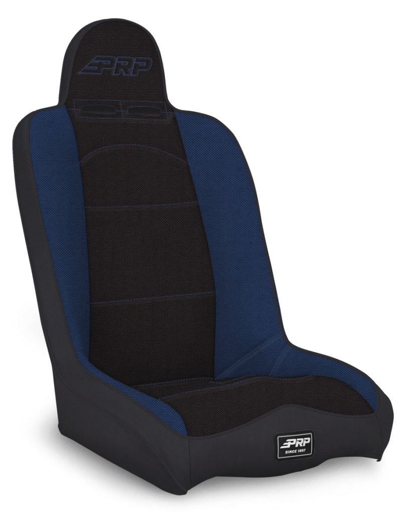 PRP Seats PRP Daily Driver High Back Suspension Seat (Two Neck Slots) - Black / Blue