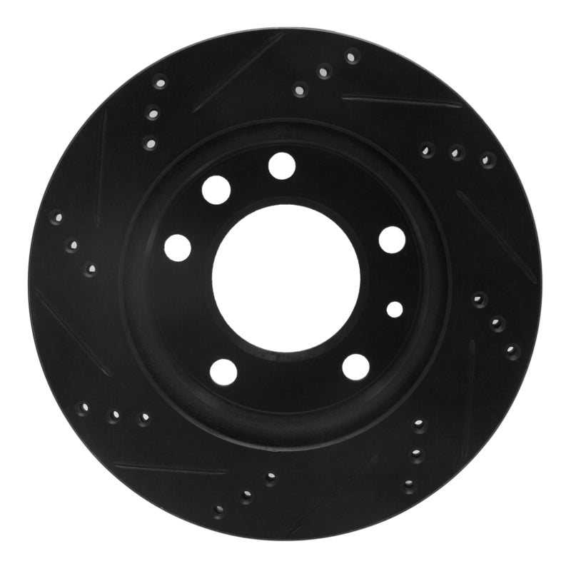 R1 Concepts R1 02-06 Dodge Sprinter 3500 Front Left Drilled & Slotted Black Brake Rotor