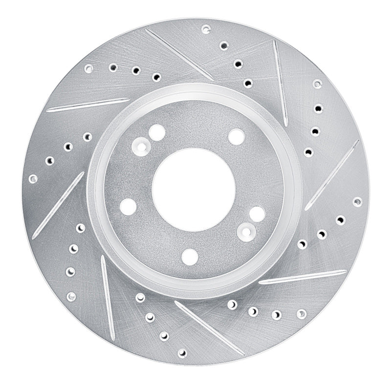 R1 Concepts R1 15-19 Kia SOUL EV Front Right Drilled & Slotted Silver Brake Rotor