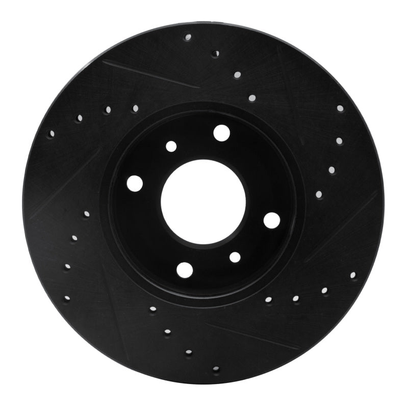 R1 Concepts R1 93-06 Infiniti G20 Front Left Drilled & Slotted Black Brake Rotor