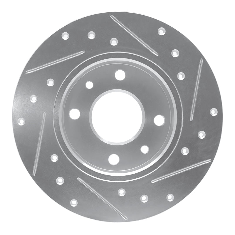 R1 Concepts R1 81-83 Renault R18I Front Left Drilled & Slotted Silver Brake Rotor