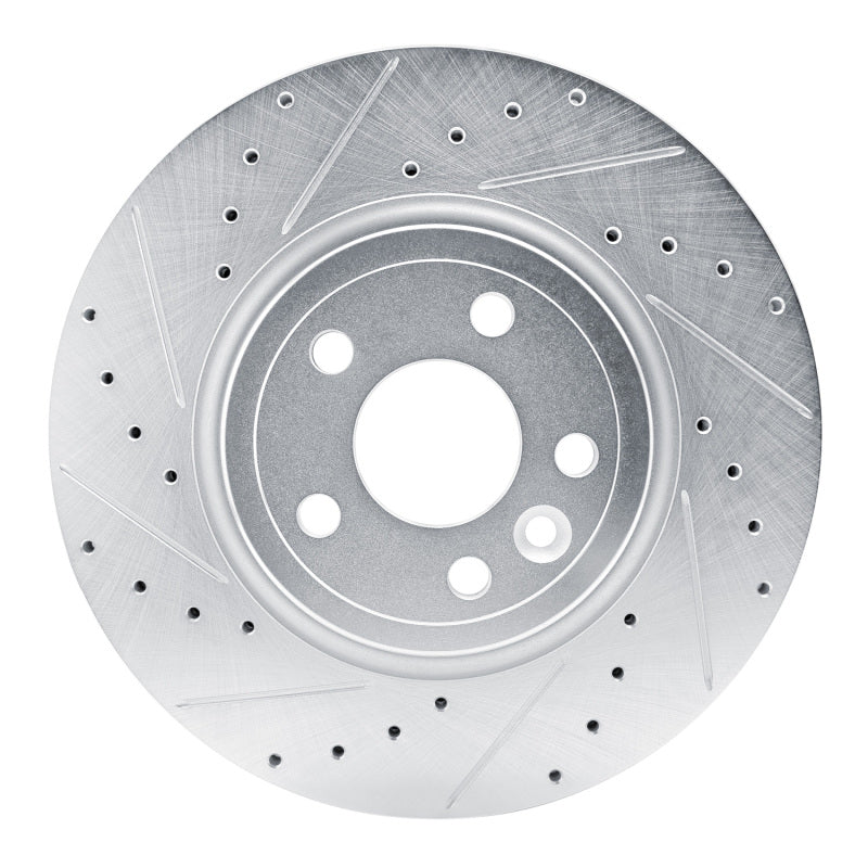 R1 Concepts R1 17-19 Jaguar F-Pace Front Left Drilled & Slotted Silver Brake Rotor