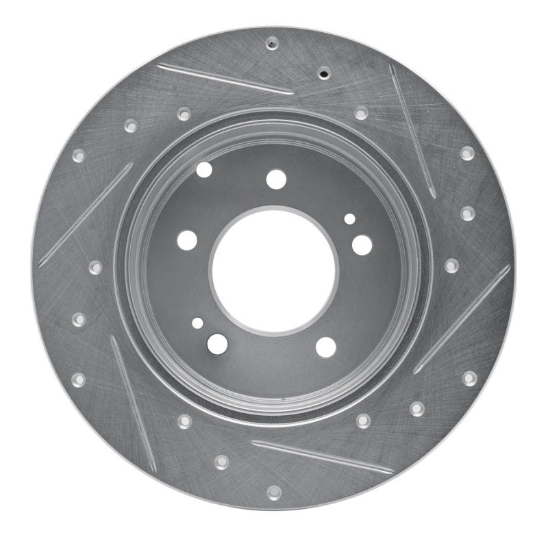 R1 Concepts R1 05-20 Hyundai TUCSON Rear Left Drilled & Slotted Silver Brake Rotor