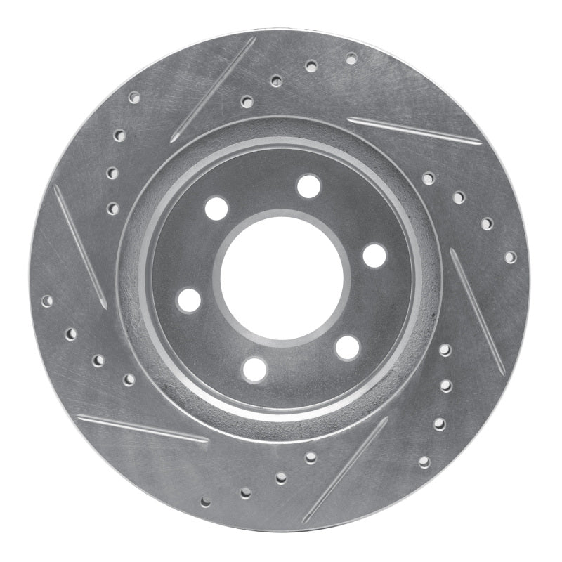 R1 Concepts R1 1991-1996 Dodge Dakota 4WD Front Right Drilled & Slotted Silver Brake Rotor