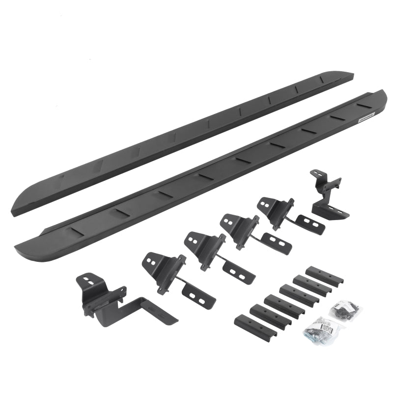 Go Rhino 07-18 Jeep Wrangler JK 4DR RB10 Slim Running Boards Kit (Incl. Brackets) - Tex. Blk
