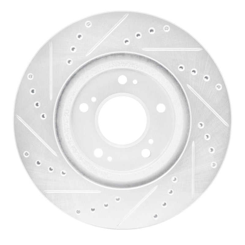 R1 Concepts R1 04-12 Mitsubishi Eclipse Front Right Drilled & Slotted Silver Brake Rotor