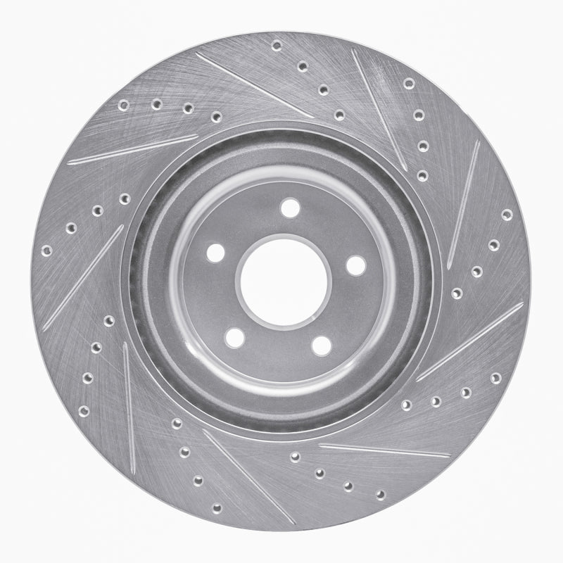 R1 Concepts R1 16-18 Ford Focus Front Left Drilled & Slotted Silver Brake Rotor