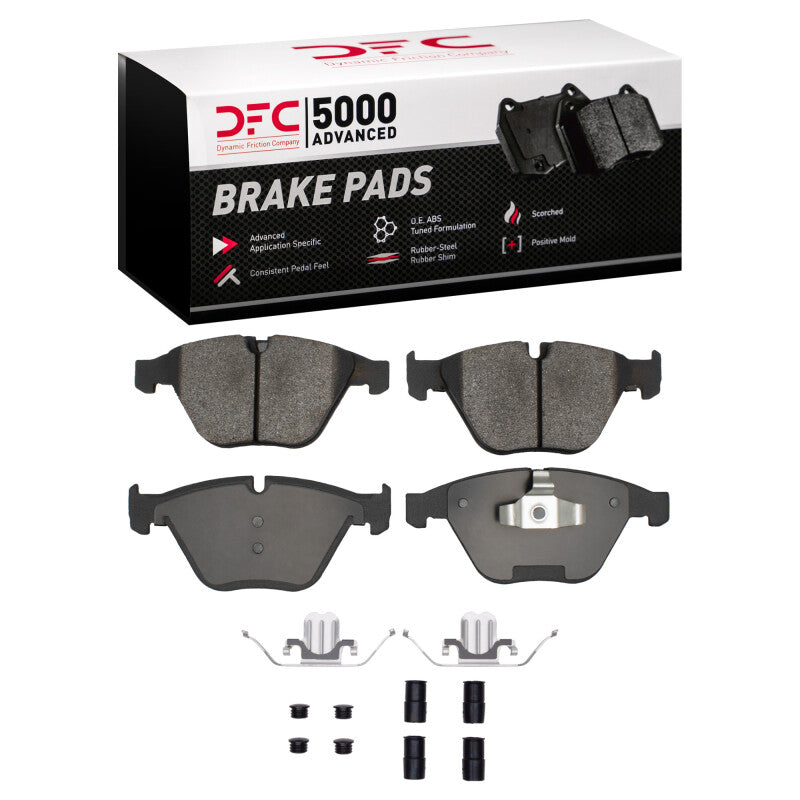 DFC 07-15 BMW 328i Front 5000 Advanced Low Metallic Brake Pads and Hardware Kit