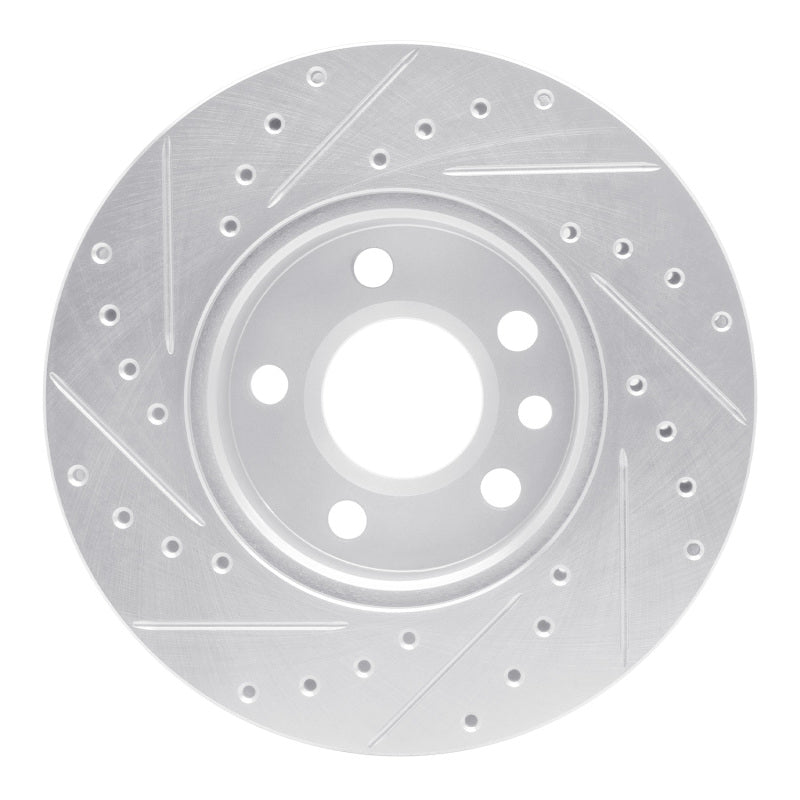 R1 Concepts R1 96-00 Volkswagen EuroVan Front Right Drilled & Slotted Silver Brake Rotor