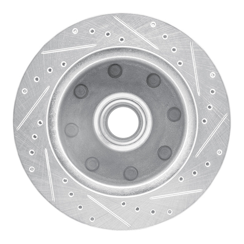 R1 Concepts R1 86-94 Ford E-250 Econoline Front Left Drilled & Slotted Silver Brake Rotor