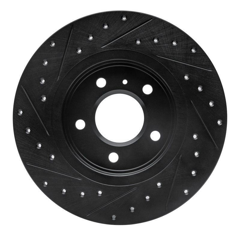 R1 Concepts R1 05-05 Buick Terraza Rear Right Drilled & Slotted Black Brake Rotor