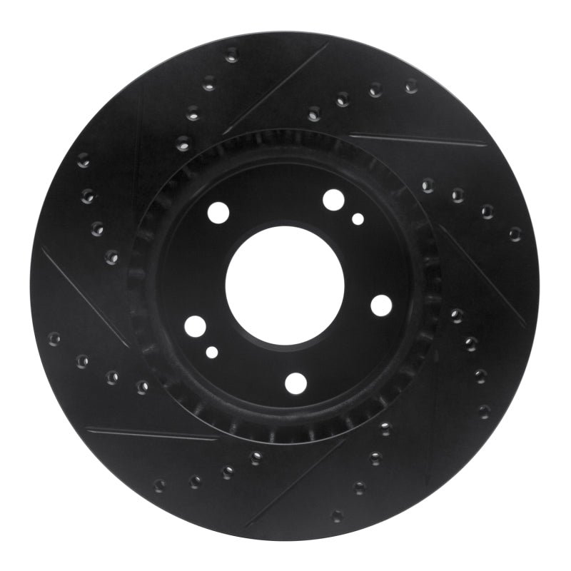 R1 Concepts R1 10-13 Kia Forte Koup Front Right Drilled & Slotted Black Brake Rotor