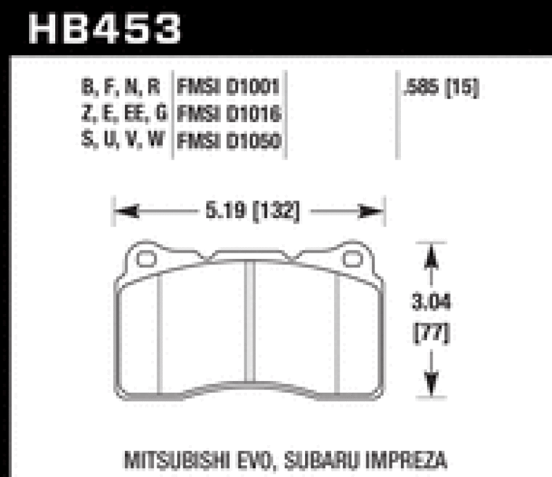 Hawk Performance Hawk 03-06 Evo / 04-09 STi / 09-10 Genesis Coupe (Track) / 2010 Camaro SS HPX Motorsports Front Brak
