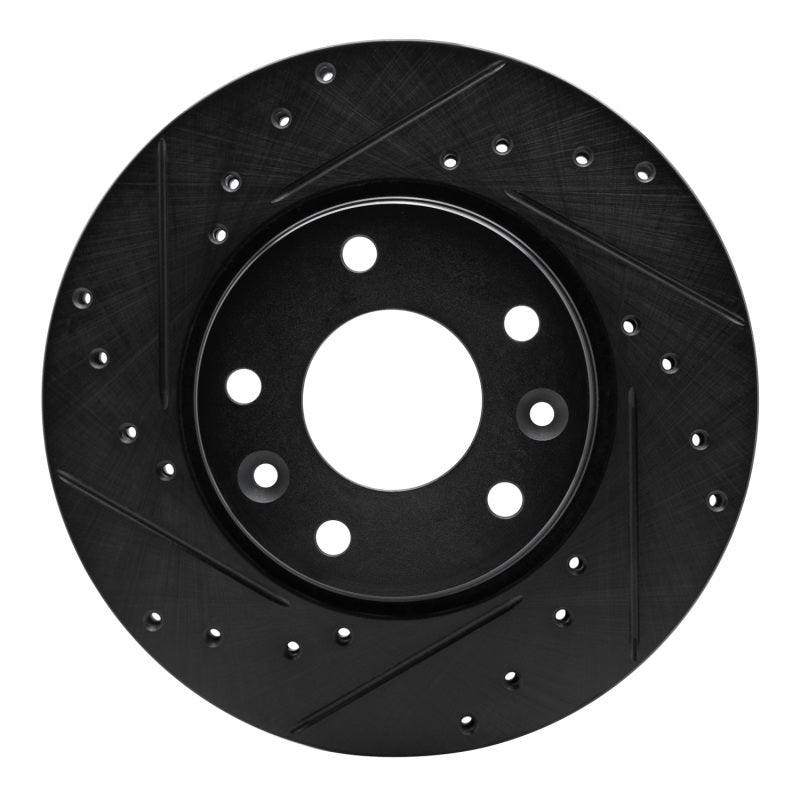 R1 Concepts R1 20-25 Nissan SENTRA Front Left Drilled & Slotted Black Brake Rotor