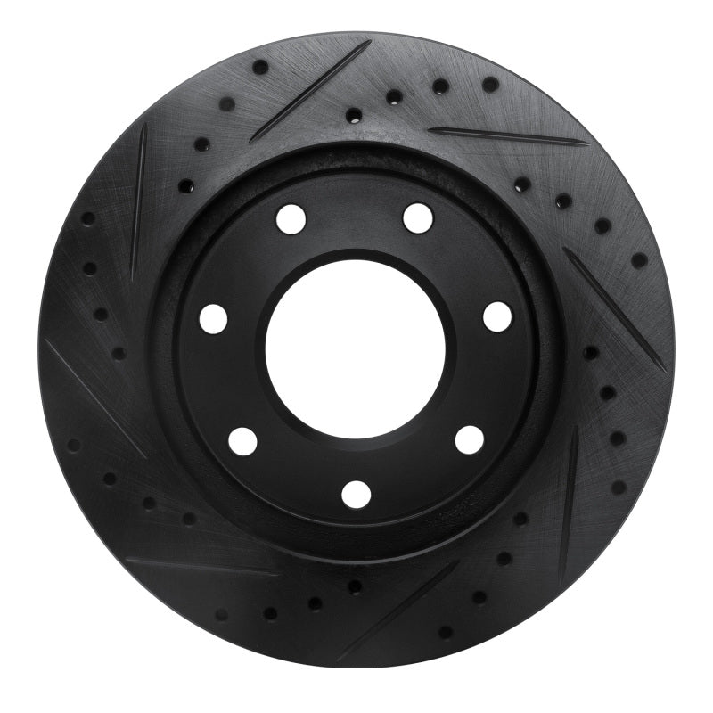 R1 Concepts R1 97-04 Ford F-150 4WD Front Right Drilled & Slotted Black Brake Rotor
