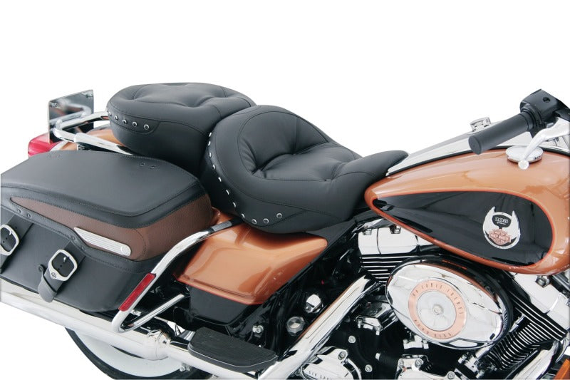 Mustang Motorcycle Mustang 08-21 Harley Electra Glide,Rd Glide,Rd King,Street Glide 1PC Seat w/Blk Pearl Studs - Black