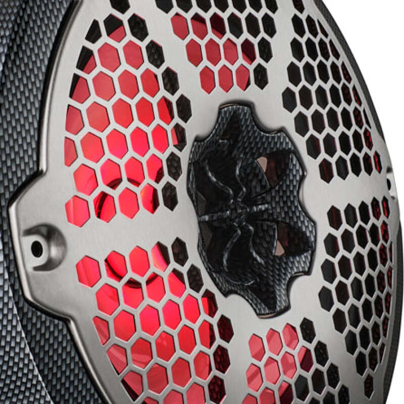 DS18 NXL-M Series Speaker w/ RGB LED Lights 8in 2-Way 125 Watts RMS 4 ohm Black Crbn Fiber w/ Cover