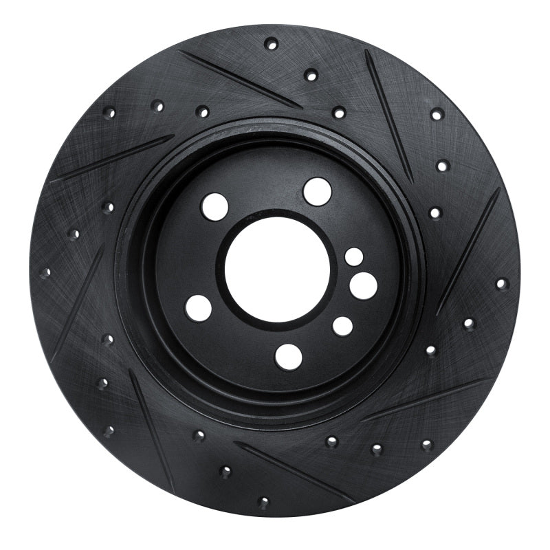R1 Concepts R1 91-99 Mercedes-Benz 300SE Rear Left Drilled & Slotted Black Brake Rotor