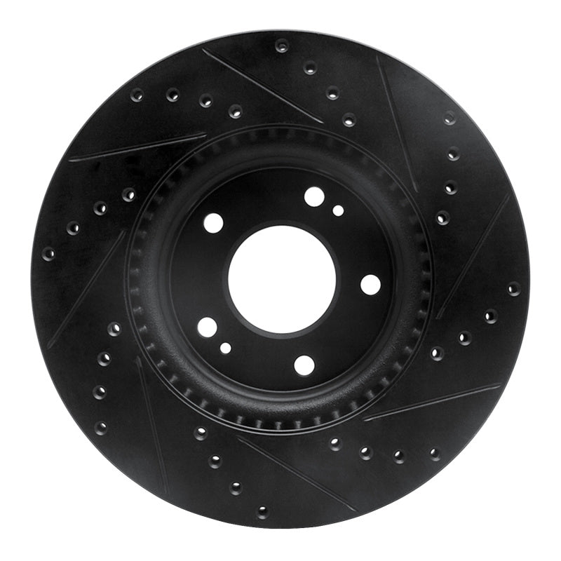 R1 Concepts R1 20-25 Hyundai Kona Front Left Drilled & Slotted Black Brake Rotor