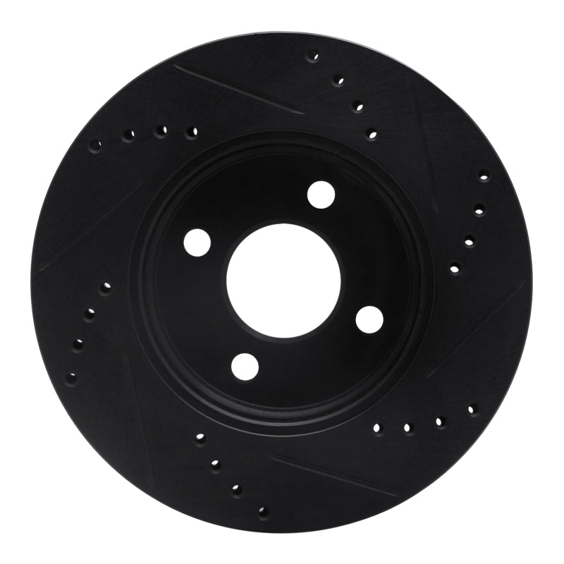 R1 Concepts R1 03-10 Chevrolet Cobalt Front Left Drilled & Slotted Black Brake Rotor
