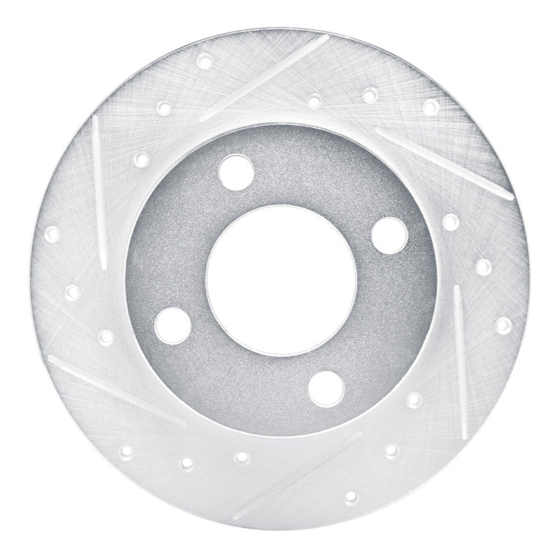 R1 Concepts R1 89-91 Audi 100 Quattro Rear Left Drilled & Slotted Silver Brake Rotor