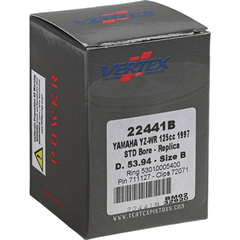 Vertex Pistons Vertex Piston 1997 Yamaha YZ 125 125cc Cast Replica Piston Kit