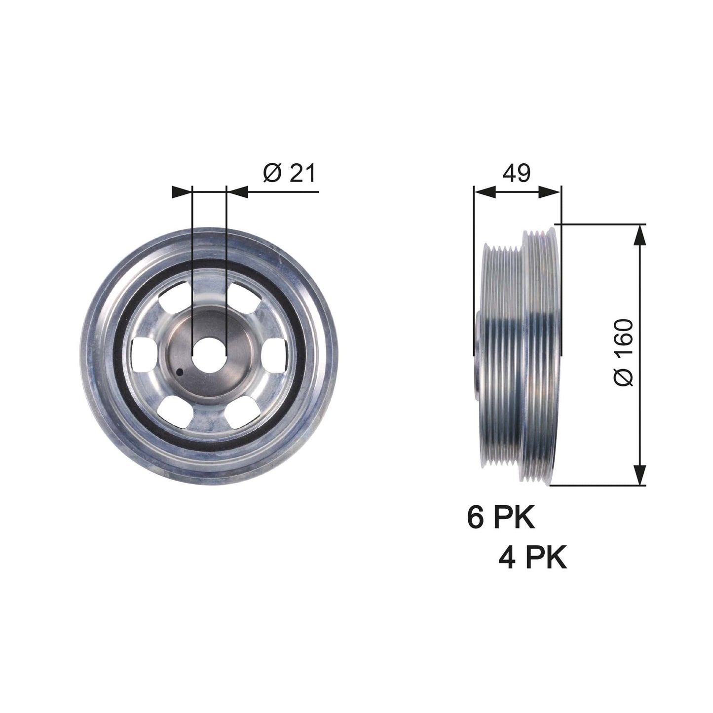 GATES GATTVD1084 Crankshaft Belt Pulley