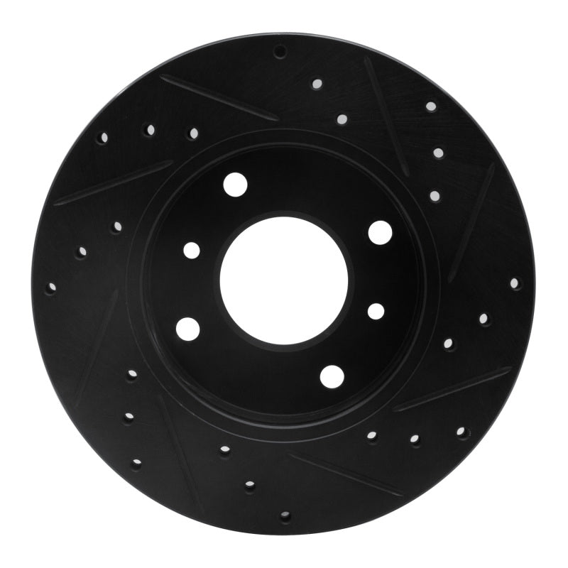 R1 Concepts R1 89-13 Infiniti G20 Front Left Drilled & Slotted Black Brake Rotor