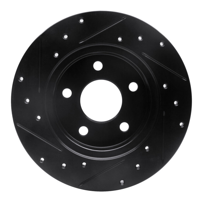 R1 Concepts R1 04-12 Chevrolet Malibu Rear Right Drilled & Slotted Black Brake Rotor