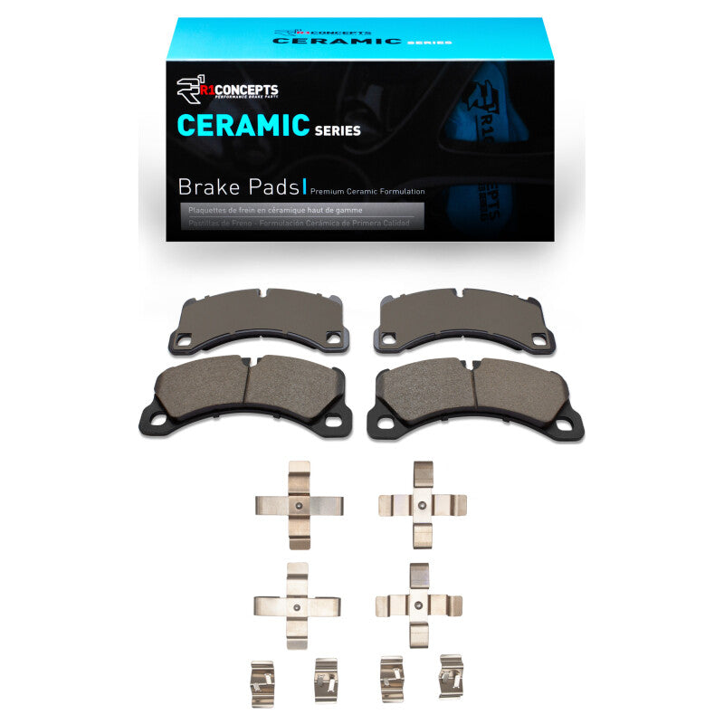 R1 Concepts R1 11-23 Porsche Panamera Front Ceramic Pads & Hardware Kit