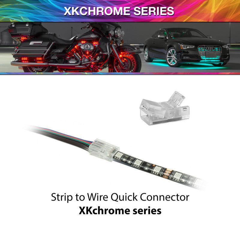 XKGLOW XK Glow 4 Pin Quick Connector- Strip to Wire XKchrome