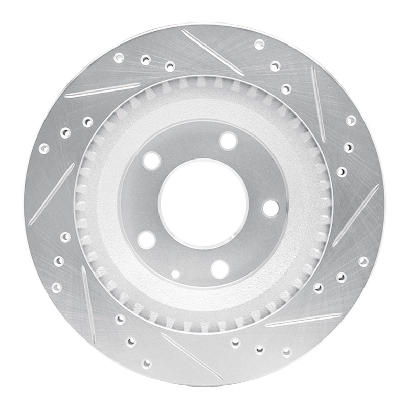 R1 Concepts R1 93-95 Mazda RX-7 Rear Left Drilled & Slotted Silver Brake Rotor