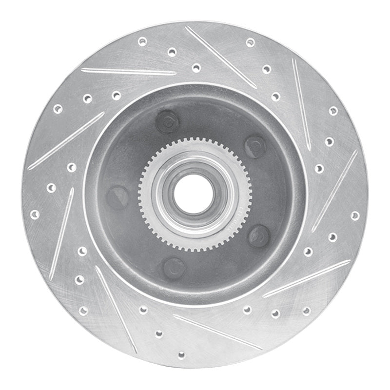 R1 Concepts R1 94-03 Ford E-150 Econoline Front Left Drilled & Slotted Silver Brake Rotor