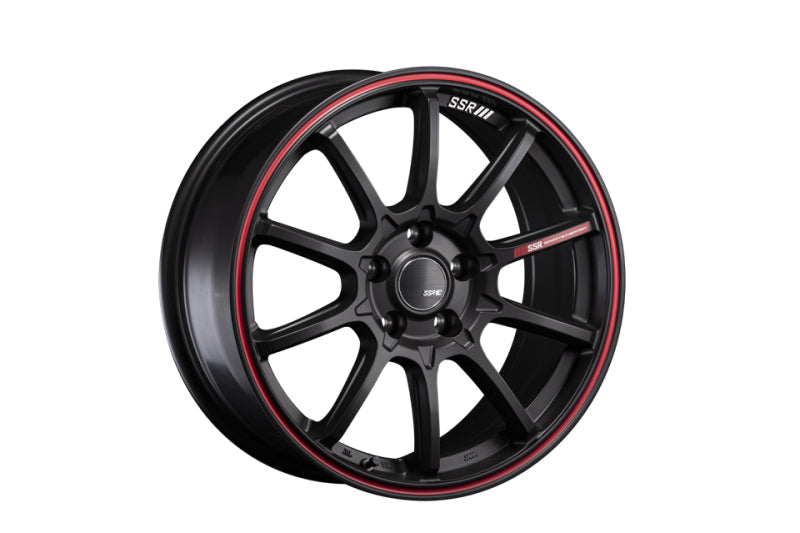 SSR GTV05 5x100 18x7.5 Offset 45 Flat Black w/ Red Line